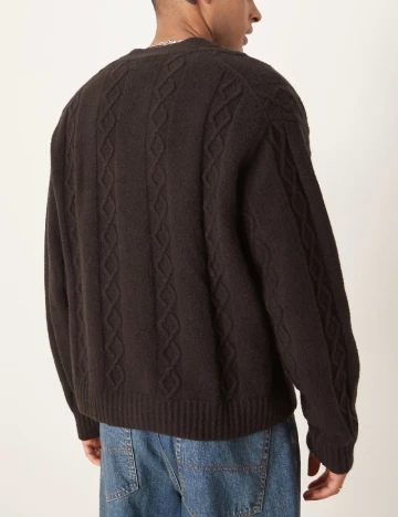 Cardigan Abercrombie&Fitch, maro inchis