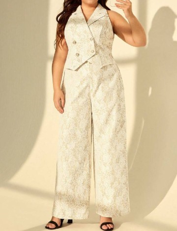 
						Compleu SHEIN CURVE, alb/crem