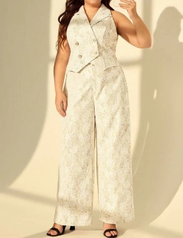 Compleu SHEIN CURVE, alb/crem