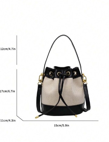 Geanta SHEIN, negru/crem