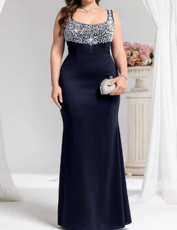 Rochie lunga SHEIN CURVE, bleumarin