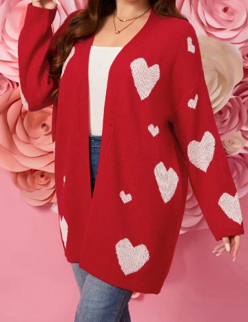 Cardigan SHEIN CURVE, rosu