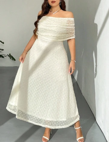 Rochie lunga SHEIN CURVE, ecru