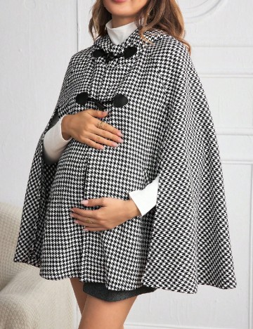 
						Poncho SHEIN Maternity, negru/alb