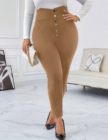 Pantaloni SHEIN CURVE, maro