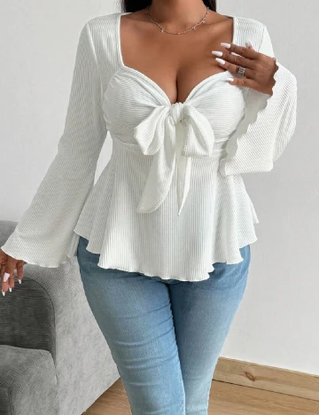 Bluza SHEIN CURVE, alb