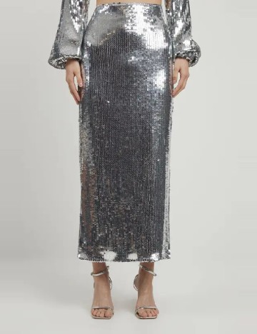 Fusta Karen Millen, argintiu