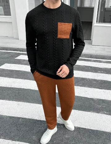 Compleu SHEIN, negru/maro