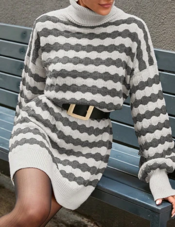 Rochie scurta SHEIN, bej/gri