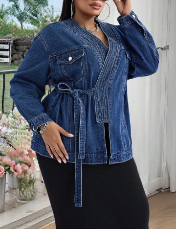 
						Jacheta SHEIN CURVE, bleumarin