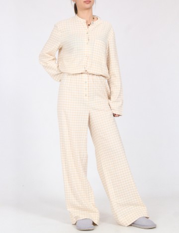 Pantaloni de pijama Massimo Dutti, crem