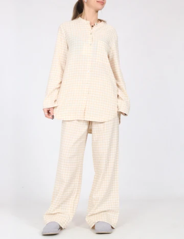 Pantaloni de pijama Massimo Dutti, crem