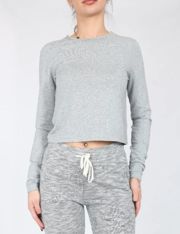 Pantaloni Bershka, gri deschis