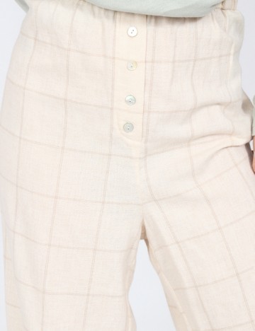 Pantaloni de pijama Massimo Dutti, ecru