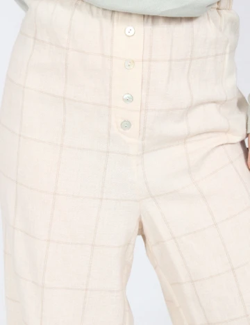 Pantaloni de pijama Massimo Dutti, ecru