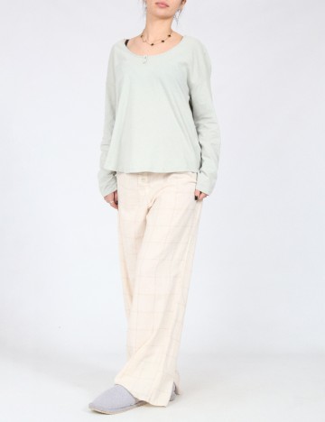 Pantaloni de pijama Massimo Dutti, ecru