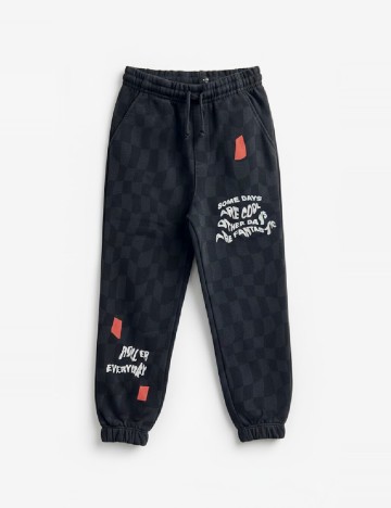 Pantaloni Zara, negru/bleumarin