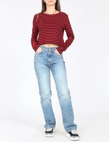 Top Zara, rosu/negru