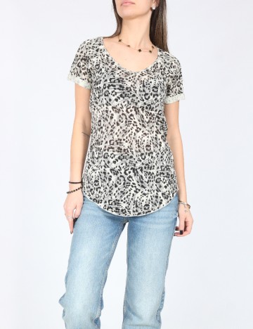 Bluza Zara, ecru/negru