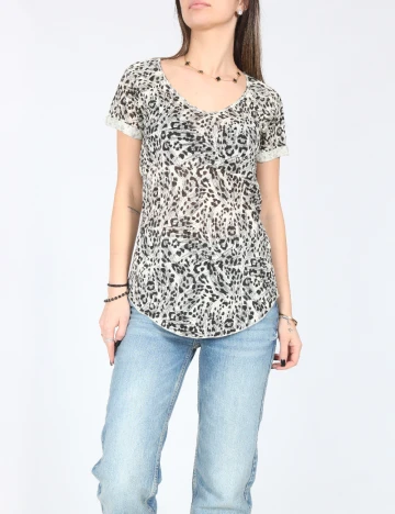 Bluza Zara, ecru/negru