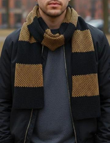 Fular Zara, maro/negru