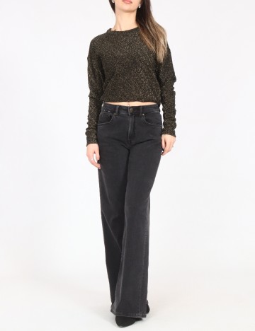 Bluza Zara, negru/auriu