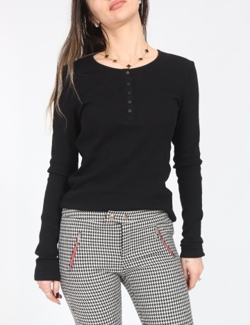 Pantaloni Zara, negru/alb