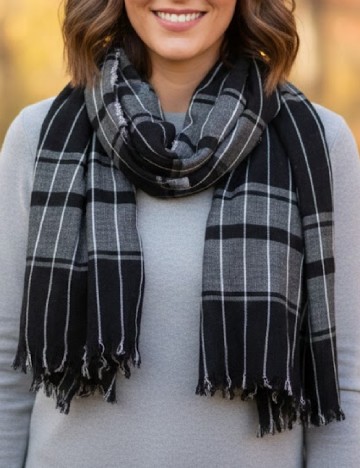 
						Esarfa Zara, negru/gri