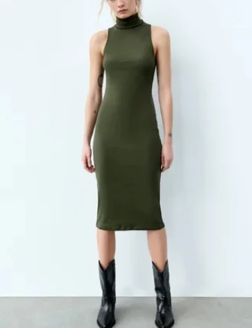 Rochie medie Zara, verde