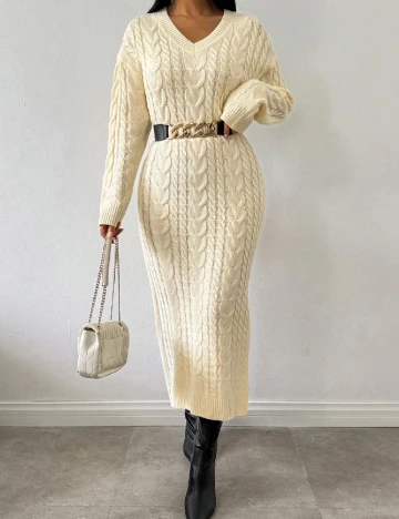 Rochie medie SHEIN, crem