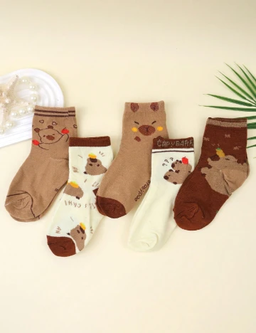 Set sosete 5 perechi Shein Kids, mix culori