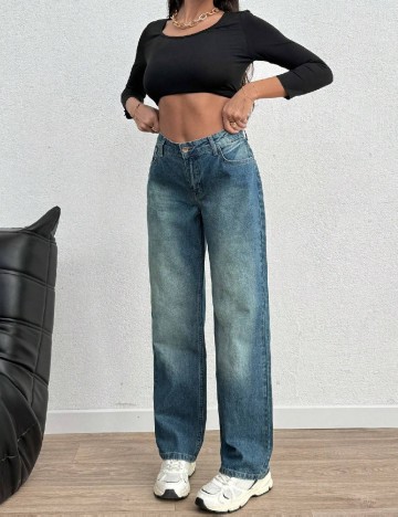 
						Blugi SHEIN, albastru