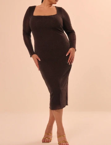 Rochie medie SHEIN CURVE, maro