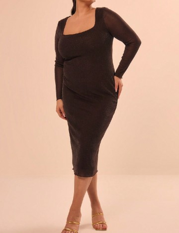 Rochie medie SHEIN CURVE, maro