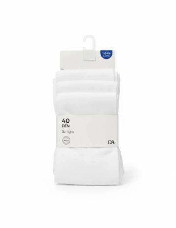 Set ciorapi 3 perechi C&A, alb