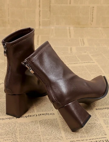 Botine SHEIN, maro