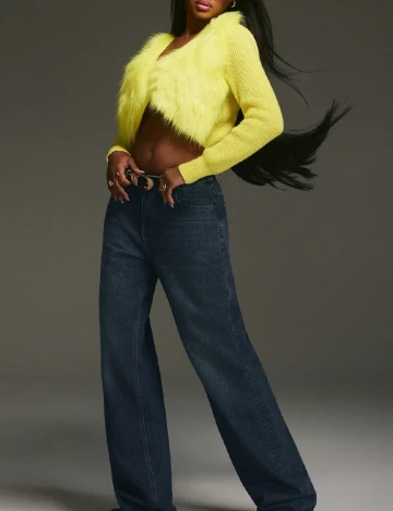 Cardigan SHEIN, galben neon