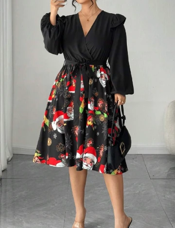 Rochie medie SHEIN CURVE, negru