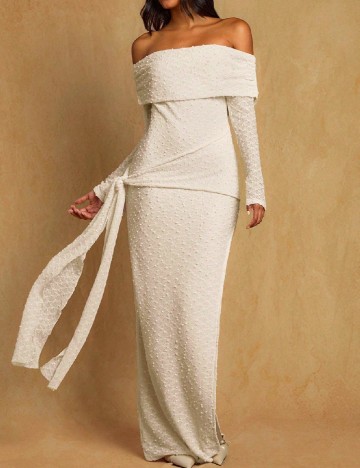 Rochie lunga SHEIN, crem