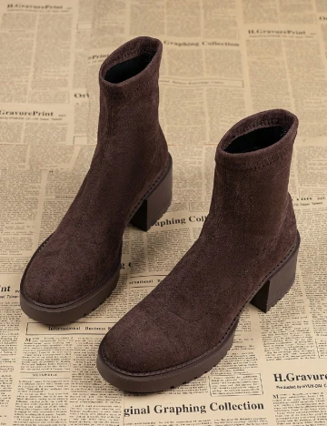 Botine SHEIN, maro