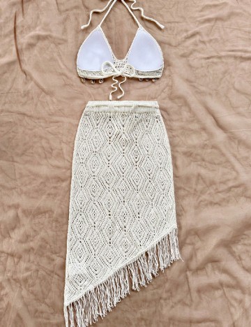 Compleu De Plaja SHEIN, ecru