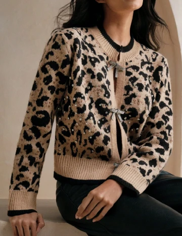 Cardigan Anewsta, animal print