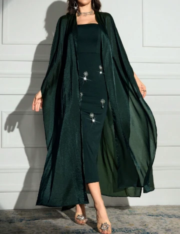 Set Rochie si Cardigan SHEIN, verde