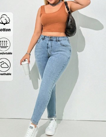 
						Blugi SHEIN CURVE, albastru