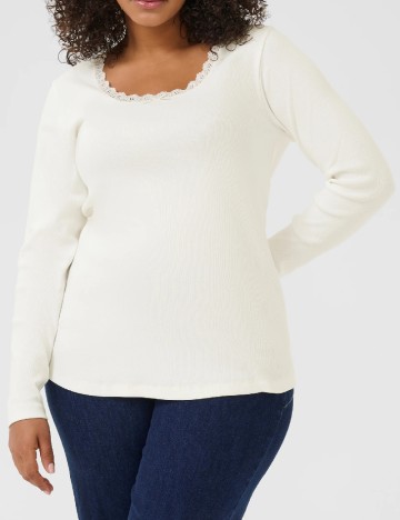 Bluza Kaffe Curve, alb