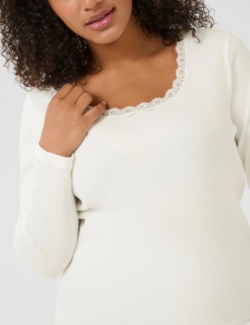 Bluza Kaffe Curve, alb