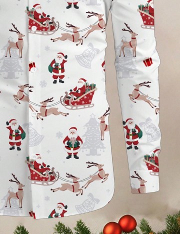 Camasa SHEIN Plus Size Men, alb