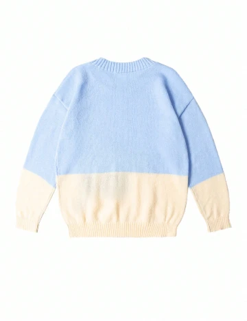 Pulover SHEIN, albastru/crem