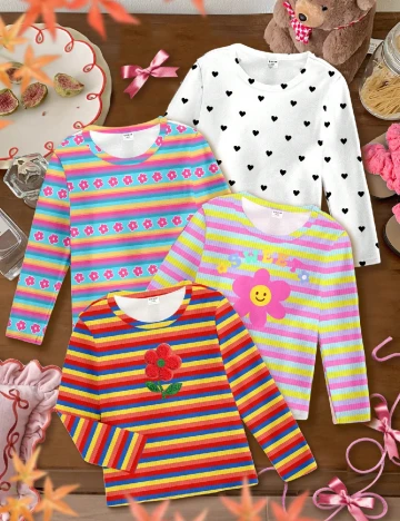 Set bluze 4 bucati Shein Kids, mix culori