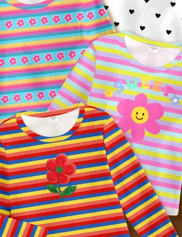 Set bluze 4 bucati Shein Kids, mix culori